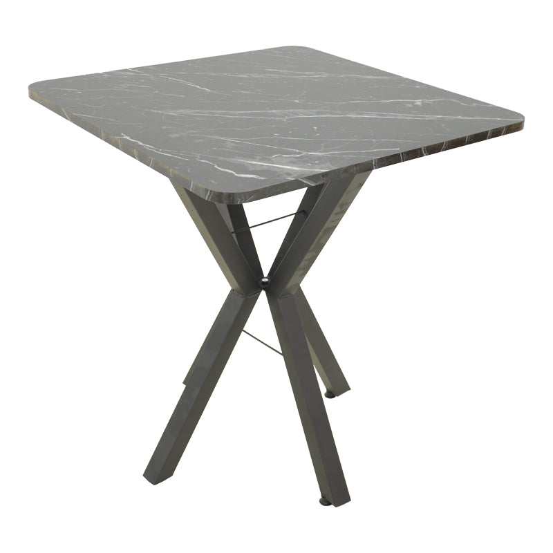 Τραπέζι Arenya Μαύρο Εφέ Μαρμάρου - Μαύρα Μεταλλικά Πόδια 70x70x72