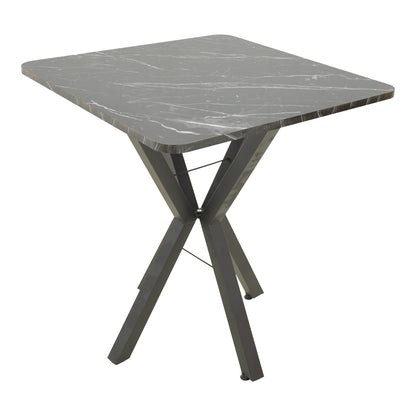 Τραπέζι Arenya Μαύρο Εφέ Μαρμάρου - Μαύρα Μεταλλικά Πόδια 70x70x72