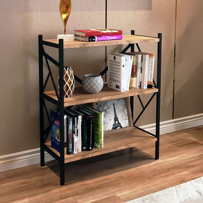 Ραφιέρα Επιδαπέδια Althea Oak με Μαύρο Μέταλλο 60x30x90