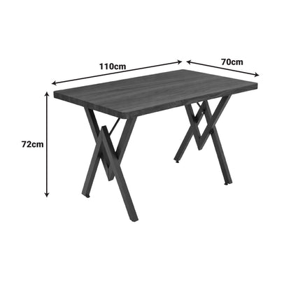 Τραπέζι Vertex Καρυδί με Μαύρο Μέταλλο 110x70x72