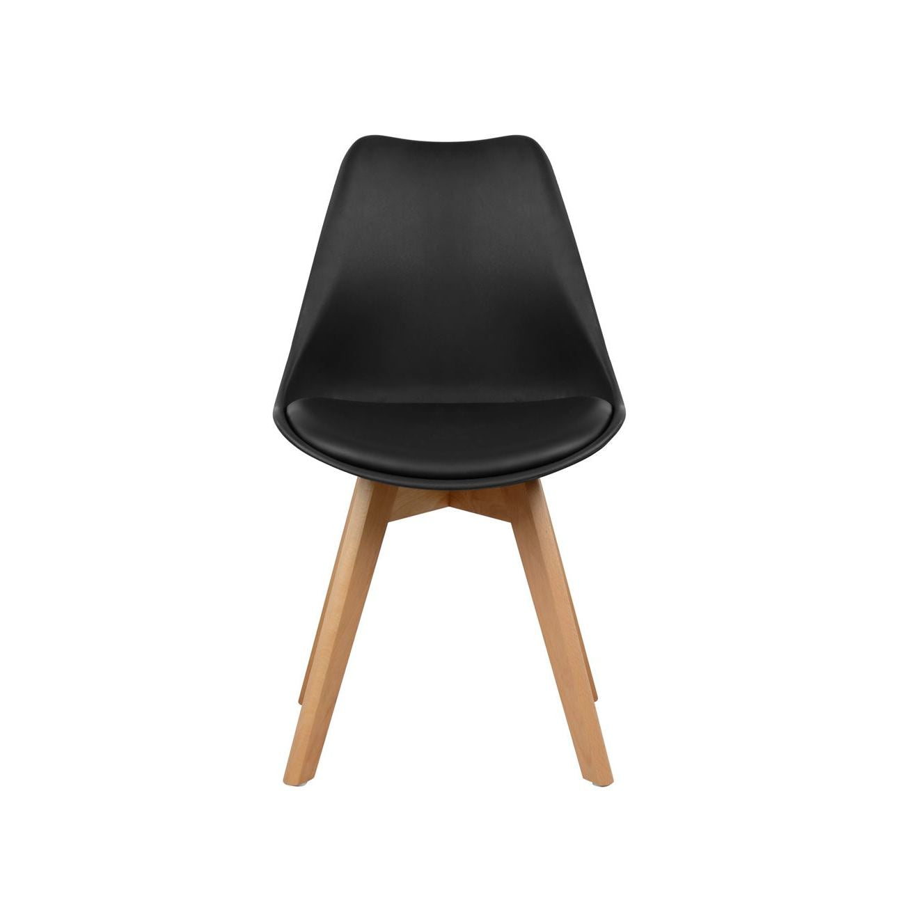 Καρέκλα Lora Μαύρο με Ξύλινα Πόδια 47x56.6x82
