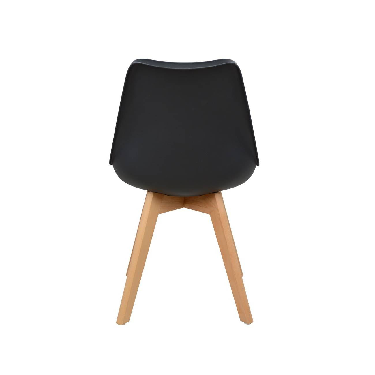 Καρέκλα Lora Μαύρο με Ξύλινα Πόδια 47x56.6x82
