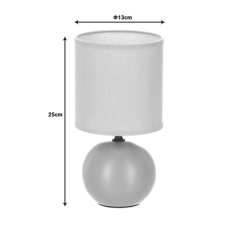 Επιτραπέζιο Φωτιστικό PWL-1210 Ε14 Κεραμικό σε Γκρι Απόχρωση Φ13x25