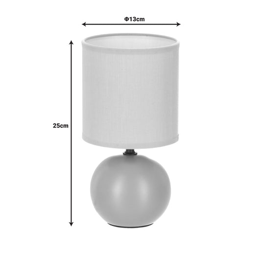 Επιτραπέζιο Φωτιστικό PWL-1210 Ε14 Κεραμικό σε Γκρι Απόχρωση Φ13x25