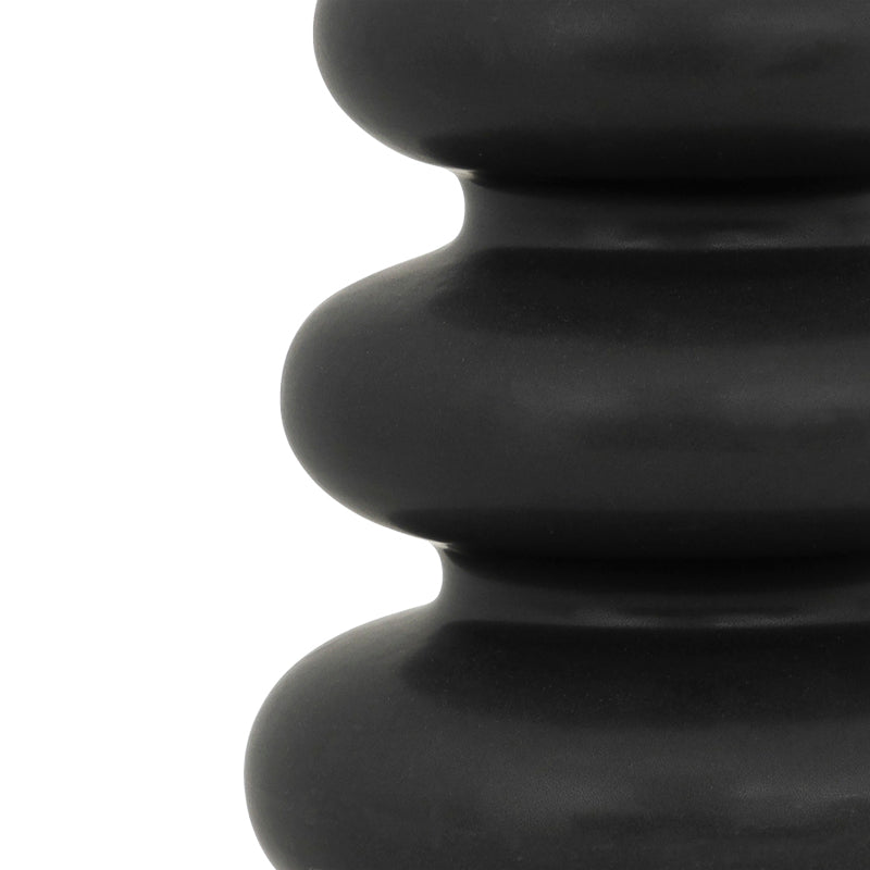 Βάζο Zerve Κεραμικό σε Μαύρη Απόχρωση Φ15.2x25