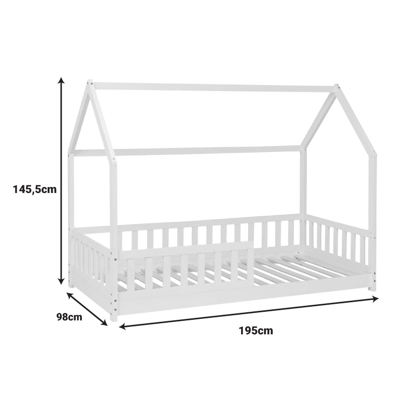 Παιδικό Κρεβάτι Sleepy Ξύλο Πεύκου σε Λευκή Απόχρωση 90x190εκ