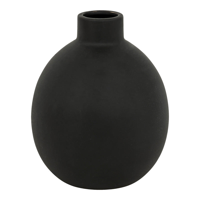 Βάζο Rianzo Κεραμικό σε Μαύρη Απόχρωση Φ14.5x18