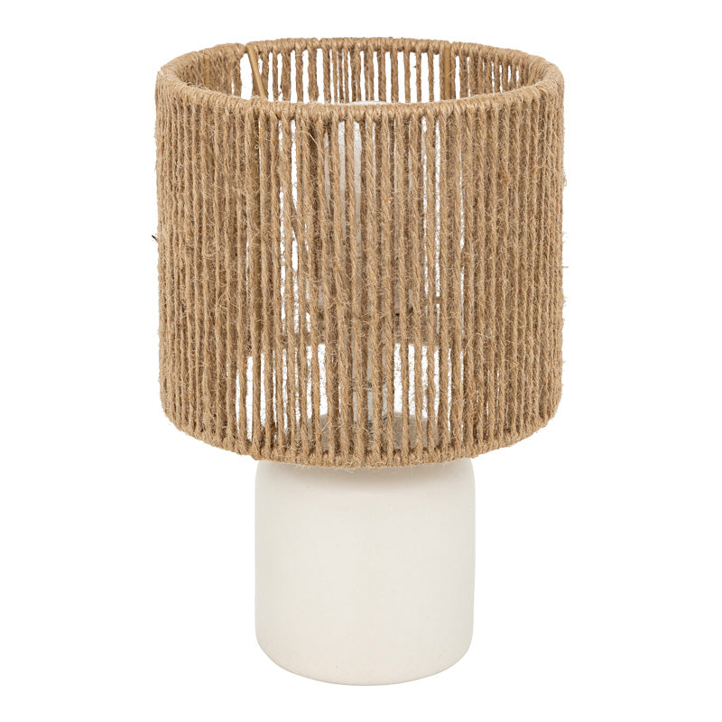 Επιτραπέζιο Φωτιστικό Leyda Κεραμικό σε Λευκή-Φυσική Απόχρωση Φ16x24