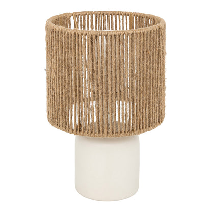 Επιτραπέζιο Φωτιστικό Leyda Κεραμικό σε Λευκή-Φυσική Απόχρωση Φ16x24