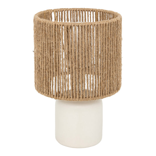 Επιτραπέζιο Φωτιστικό Leyda Κεραμικό σε Λευκή-Φυσική Απόχρωση Φ16x24