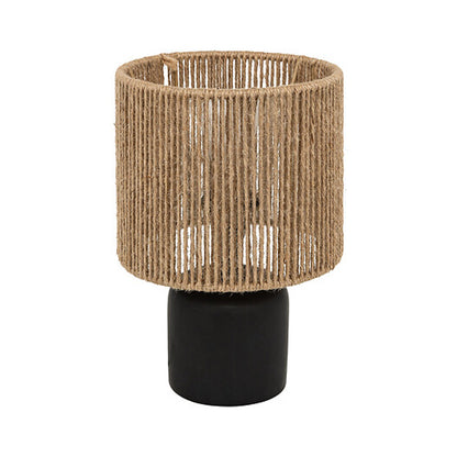 Επιτραπέζιο Φωτιστικό Leyda Κεραμικό σε Μαύρο-Φυσική Απόχρωση Φ16x24