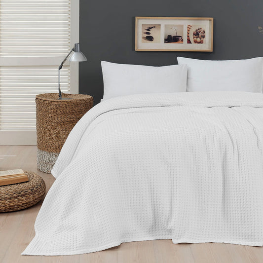 Πικέ Μονή Waffle Art 1990 170x240εκ Λευκό