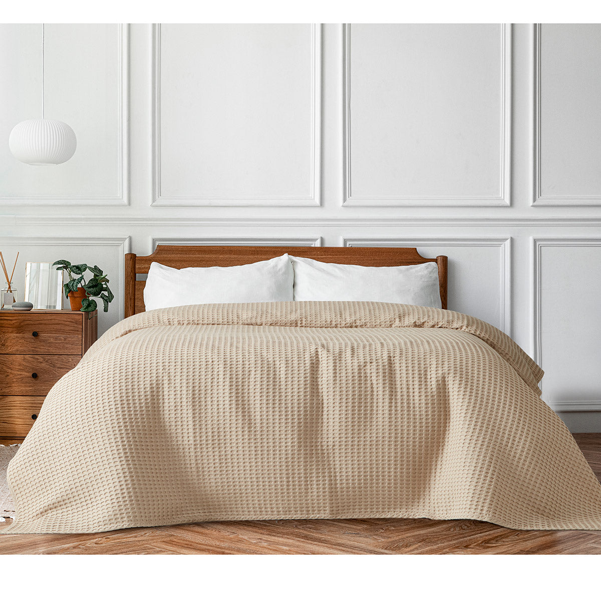 Πικέ Μονή Waffle Art 1990 170x240εκ Μπεζ