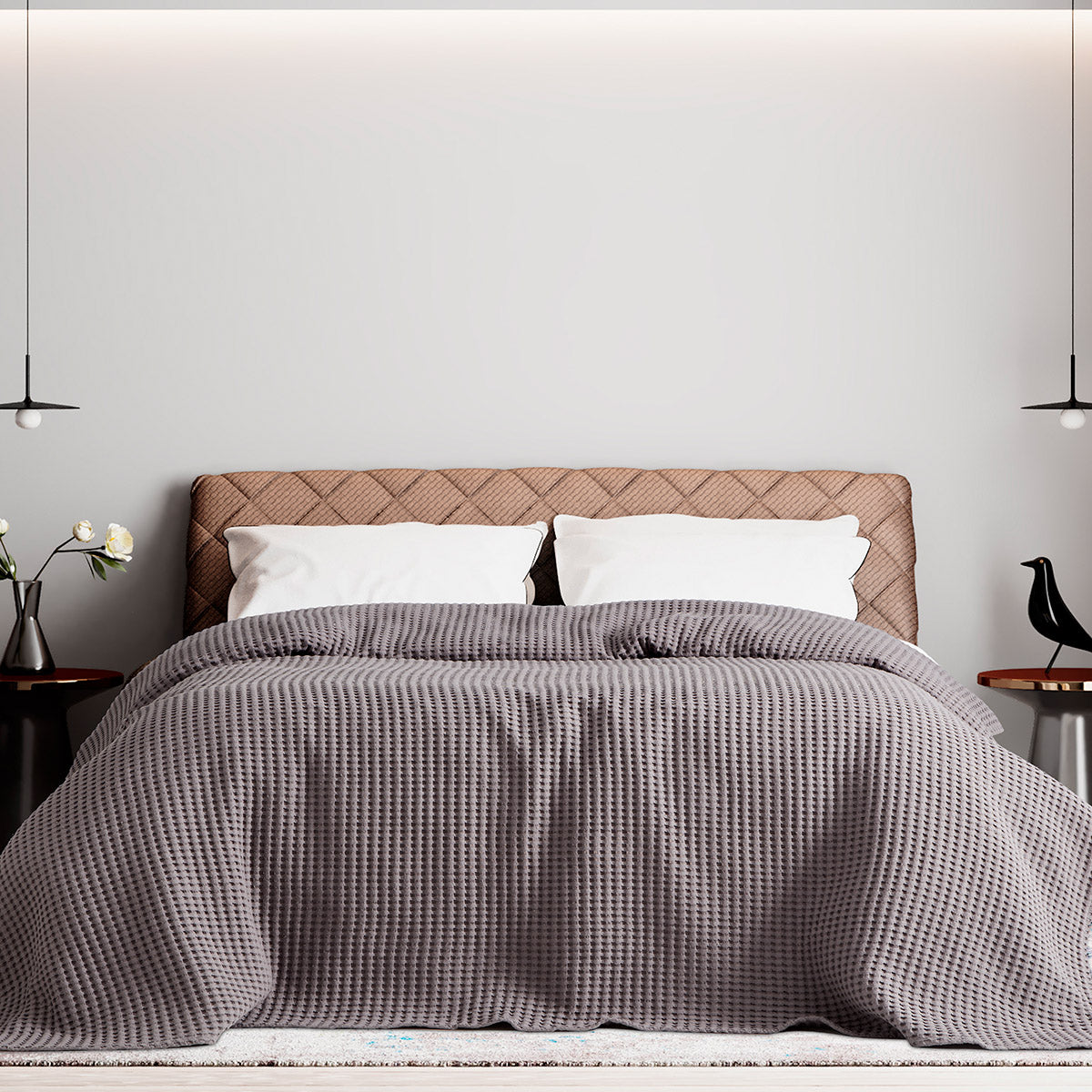 Πικέ Μονή Waffle Art 1990 170x240εκ Ανθρακίτης