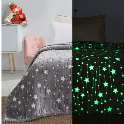 Κουβέρτα Υπέρδιπλη Φωσφορίζουσα Flash Art 1992 220x240εκ Γκρι