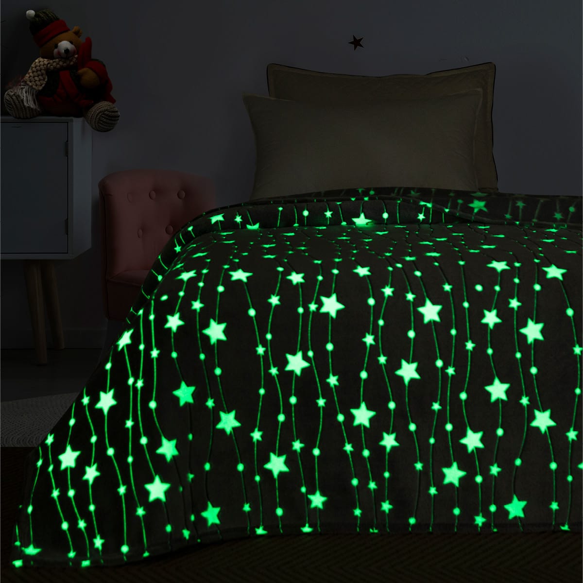 Κουβέρτα Υπέρδιπλη Φωσφορίζουσα Flash Art 1992 220x240εκ Γκρι