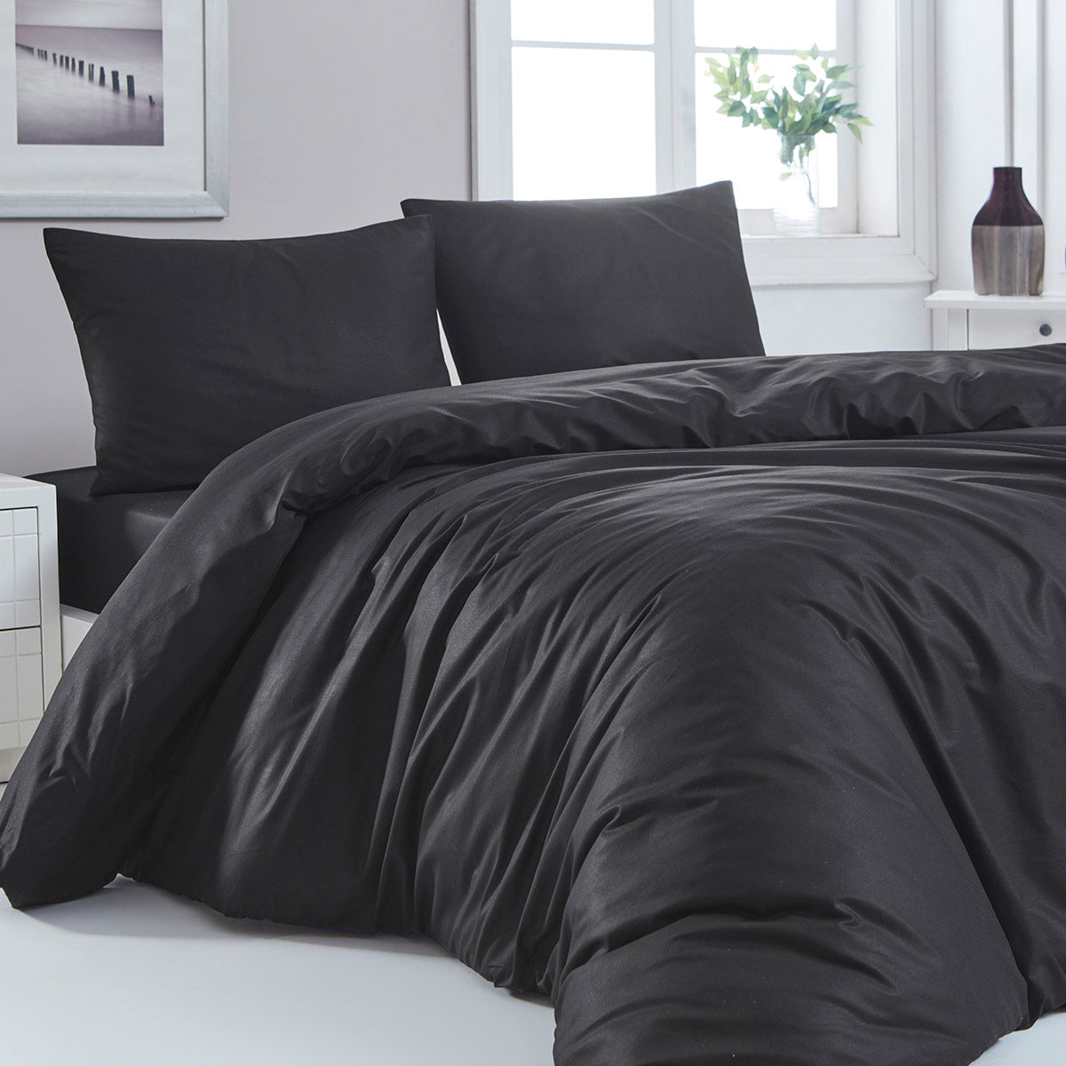 Παπλωματοθήκη Μονή Μονόχρωμη Art 1999 170x250εκ Μαύρο