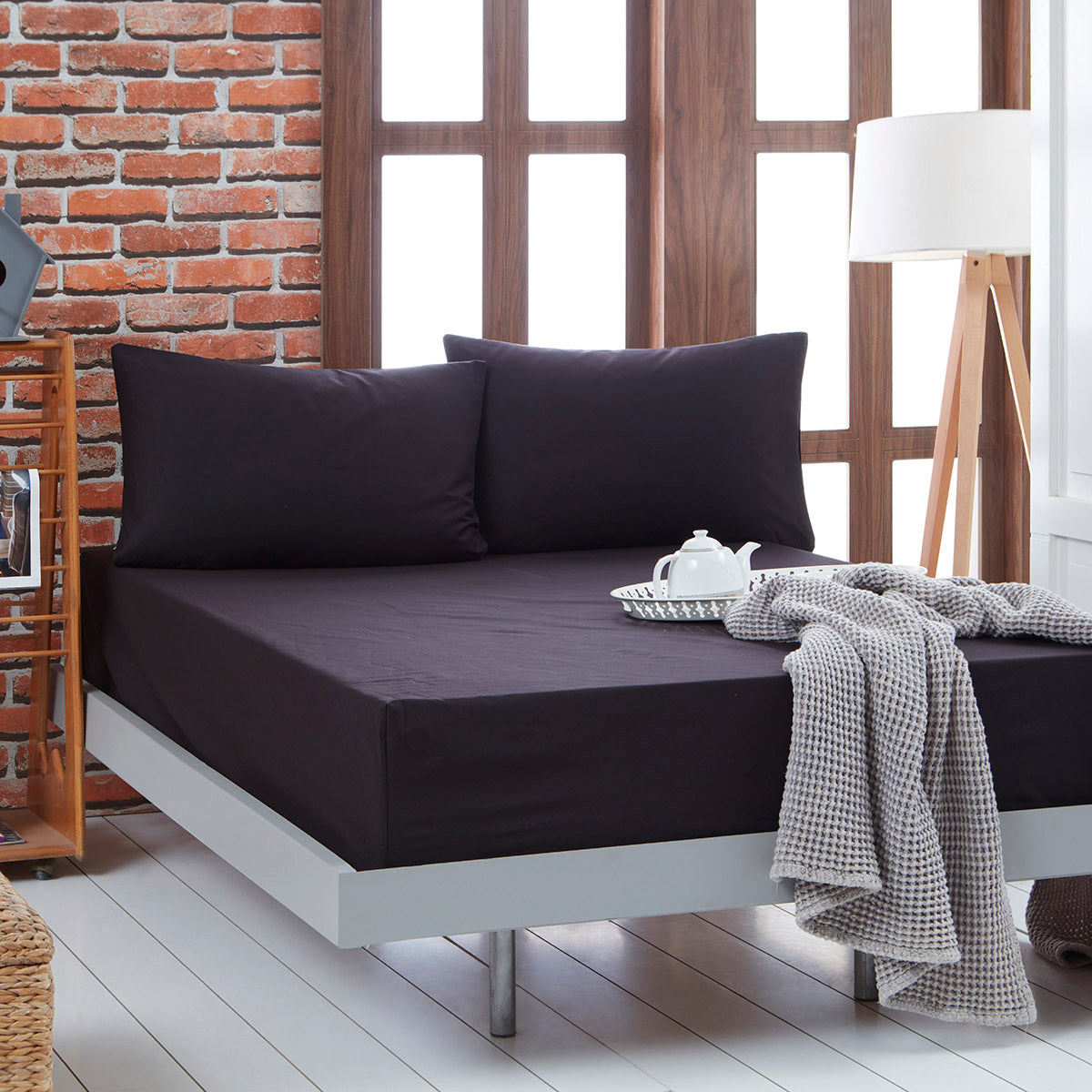 Σεντόνι Μονό Μονόχρωμο με Λάστιχο Art 1999 110x200+30εκ Μαύρο