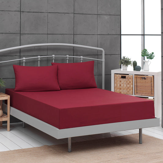 Σεντόνι Μονό Μονόχρωμο με Λάστιχο Art 1999 110x200+30εκ Μπορντό