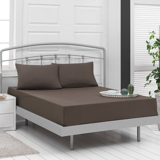 Σεντόνι Μονό Μονόχρωμο με Λάστιχο Art 1999 110x200+30εκ Καφέ