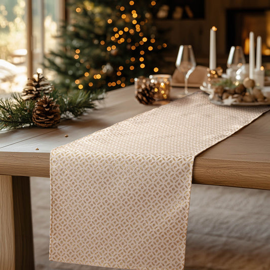 Ράννερ Ζακάρ Εκρού-Χρυσό 40x150εκ