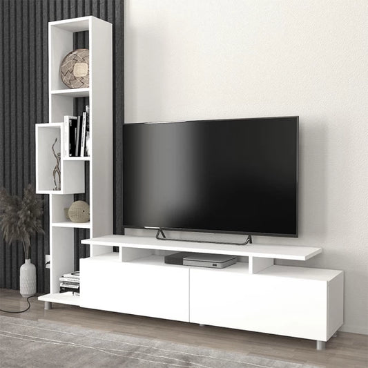 Tulip TV Unit Made of Melamine Color White 160x29.5x160