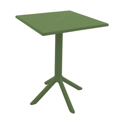 Τραπέζι Groovy PP Διάτρητο Σκούρο Πράσινο 60x60x76