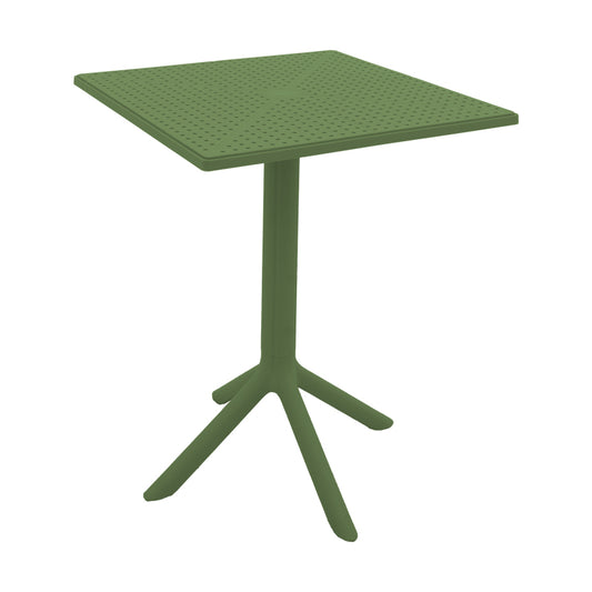 Τραπέζι Groovy PP Διάτρητο Σκούρο Πράσινο 60x60x76