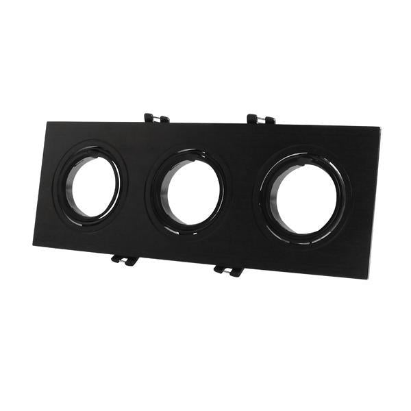 ΣΠΟΤ ΧΩΝΕΥΤΟ ΚΙΝΗΤΟ ΠΛΑΣΤΙΚΟ ΤΕΤΡΑΓΩΝΟ ΤΡΙΠΛΟ GU10 ΜΑΥΡΟ