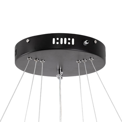 NEMESIS TRIO 61167-DECO Μοντέρνο Κρεμαστό Φωτιστικό Οροφής LED 100W 12123lm 360° AC 220-240V IP20 Ρυθμιζόμενο Λευκό CCT με Χειριστήριο από 2700K έως 6000K Dimmable - Lumileds SMD Chip - Μαύρο Ματ - Μ60 x Π60 x Υ60