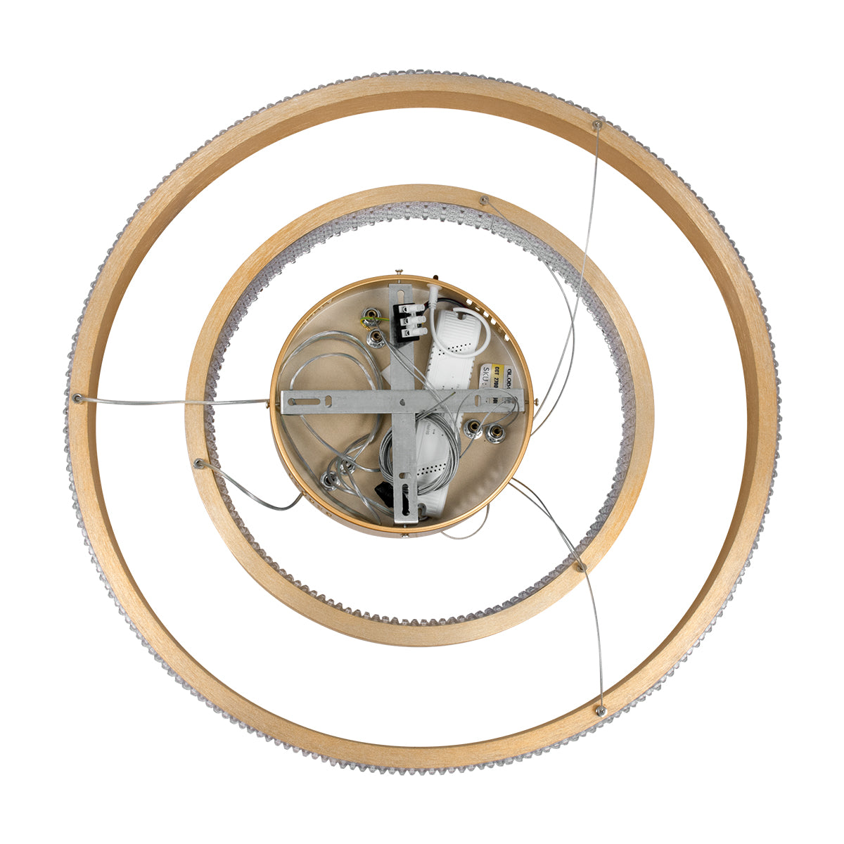 DIAMOND DUO 61151-DECO Κρεμαστό Φωτιστικό Δαχτυλίδι-Κύκλος LED CCT 75W 8743lm 360° AC 220-240V - Εναλλαγή Φωτισμού μέσω Τηλεχειριστηρίου All In One Ψυχρό 6000k+Φυσικό 4500k+Θερμό 2700k Dimmable Φ40+60cm - Χρυσό Βούρτσας