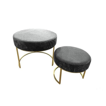 S/2 ΣΚΑΜΠΟ ΒΕΛΟΥΔΟ ΓΚΡΙ ΜΕΤΑΛΛΙΚΑ ΠΟΔΙΑ ΧΡΥΣΑ 60x60x44 40x40x33