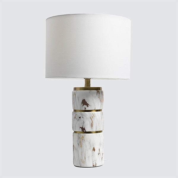 ΕΠΙΤΡΑΠΕΖΙΟ ΦΩΤΙΣΤΙΚΟ ΚΕΡΑΜΙΚΟ ΧΡΥΣΟ - ΛΕΥΚΟ 30x30x53