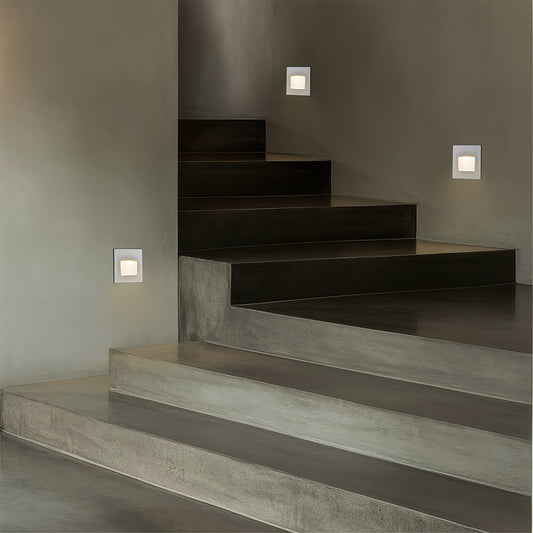 STEPART KLV-101-0079 Χωνευτό Φωτιστικό Σκαλοπατιού / Διαδρόμου LED 3W 375lm 45° AC 220-240V Αδιάβροχο IP65 Θερμό Λευκό 2700K - Lumileds SMD Chip & TÜV SÜD Driver - Λευκό Ματ - Μ8.5 x Π5 x Υ8.5 / Q6.72 x 6.72