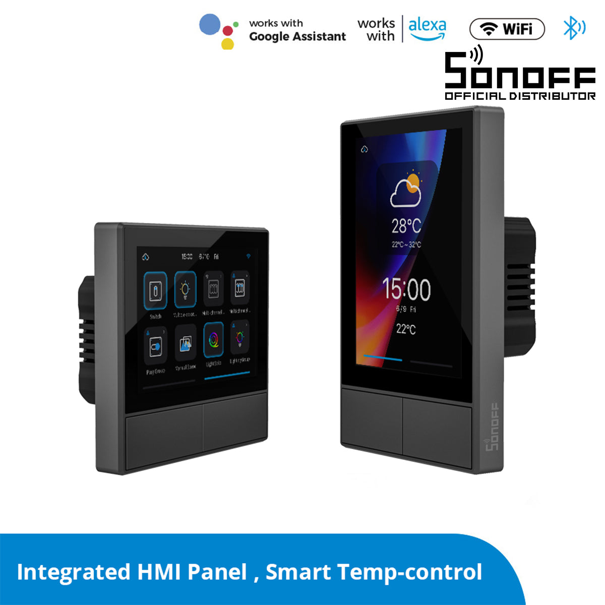 80058 SONOFF NSPanel-R2-2022-EU - Wi-Fi Smart Scene Wall Switch(86/EU Type) - Integrated HMI Panel - Smart Temperature Control