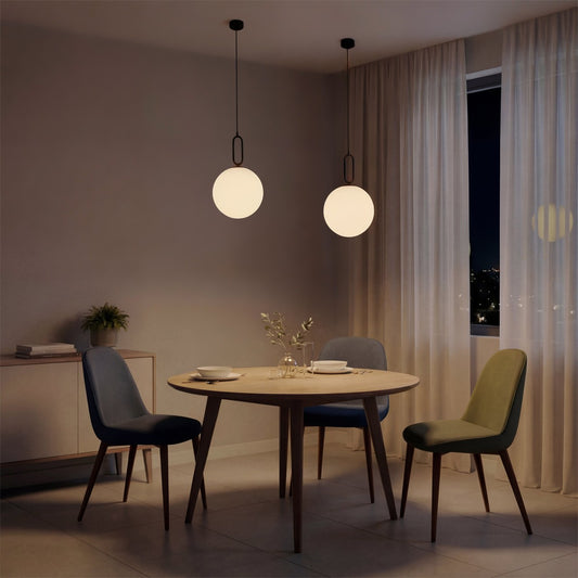 BELLISSIMO KLV-101-0374 Κρεμαστό Φωτιστικό Οροφής για Λάμπα με Ντουί E27 AC 220-240V IP20 - Μαύρο Ματ & Λευκό - Μ30 x Π30 x Υ52