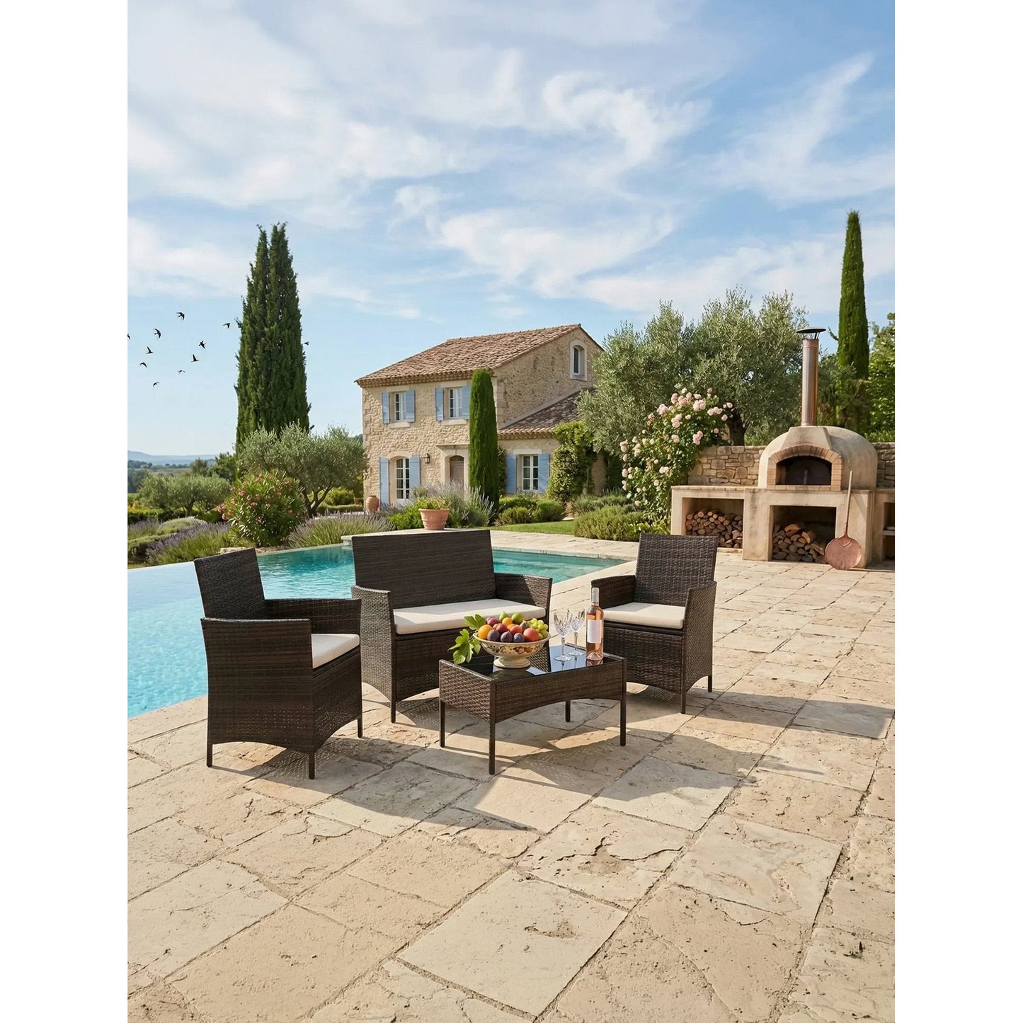 Archer Sofa Set Brown