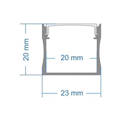 SURFACE-PROFILE 70868-1M Προφίλ Αλουμινίου - Βάση & Ψύκτρα Ταινίας LED με Λευκό Γαλακτερό Κάλυμμα - Επιφανειακή Χρήση - Πατητό Κάλυμμα - Λευκό - 1 Μέτρο - Μ100 x Π2.3 x Υ2cm