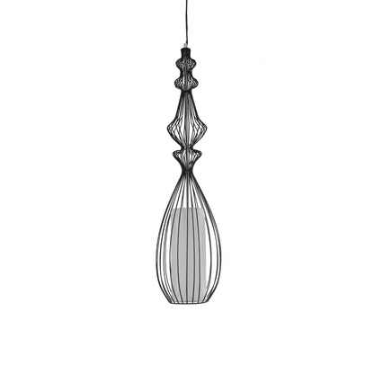 LILY 01561 Vintage Κρεμαστό Φωτιστικό Οροφής με Ντουί 1 x E27 AC 220-240V IP20 - Μαύρο & Λευκό - Μ90 x Π90 x Υ20