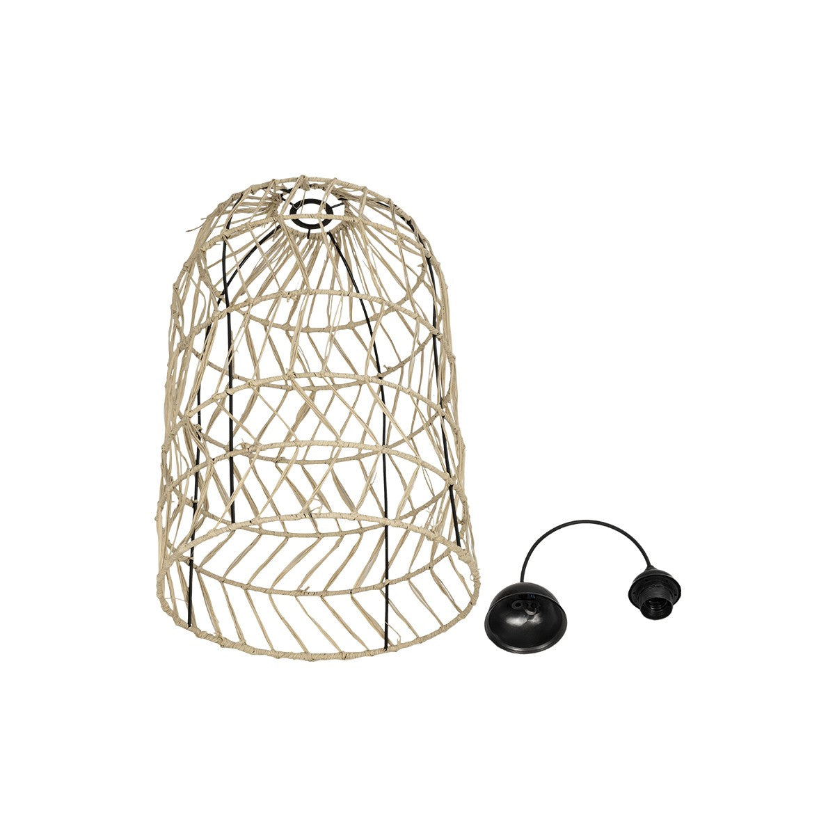 NETI 205-0025 Boho Κρεμαστό Φωτιστικό Οροφής με Ντουί 1 x E27 AC 220-240V IP20 - Μπεζ - M35 x Π35 x Υ63