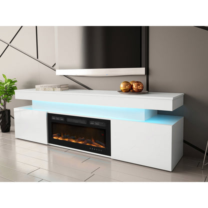 Έπιπλο Τηλεόρασης Glossa 2D 190 Plus Λευκό Γυαλιστερό 190x41x59