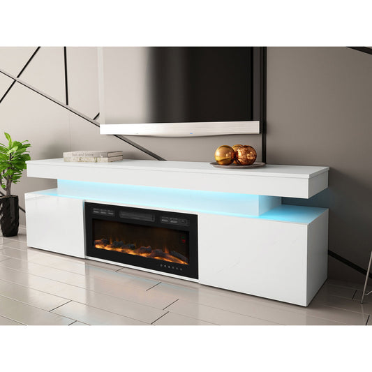 Έπιπλο Τηλεόρασης Glossa 2D 190 Plus Λευκό Γυαλιστερό 190x41x59