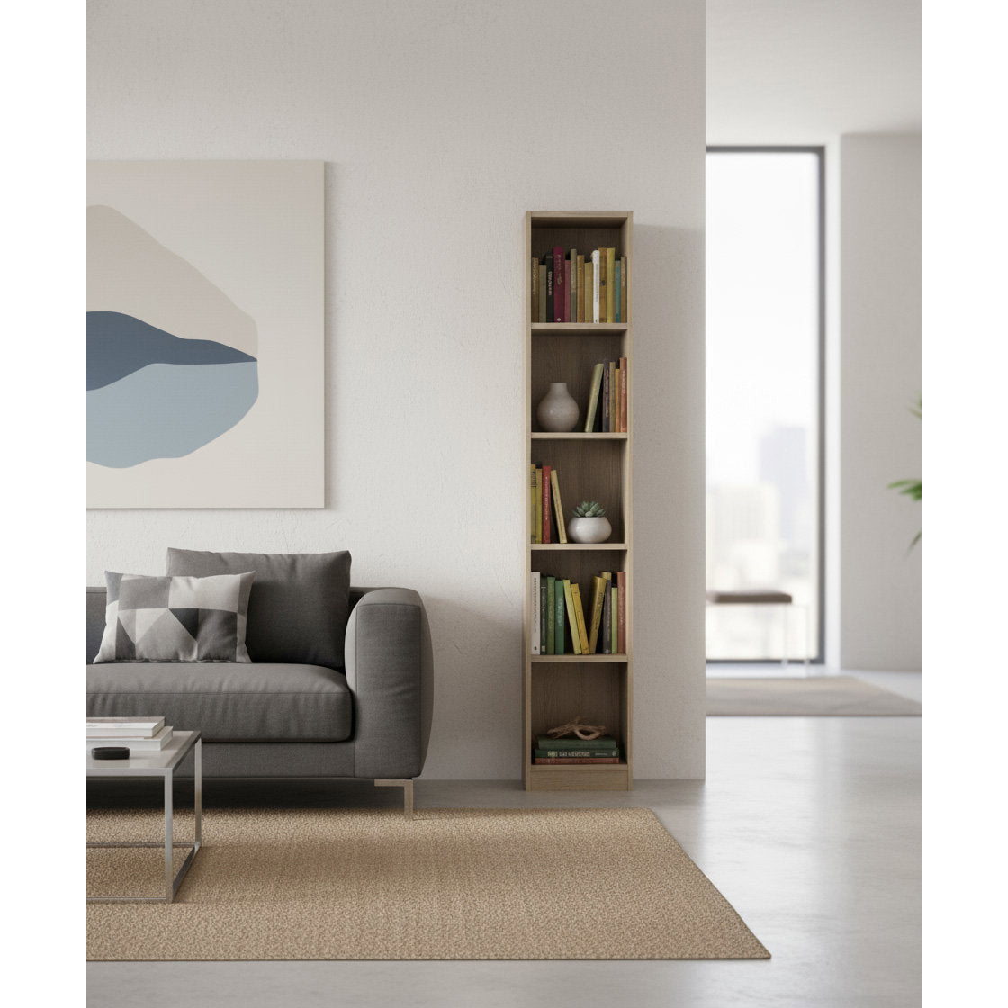 Βιβλιοθήκη Eliot 5S Slim Φυσικό 30x30x180