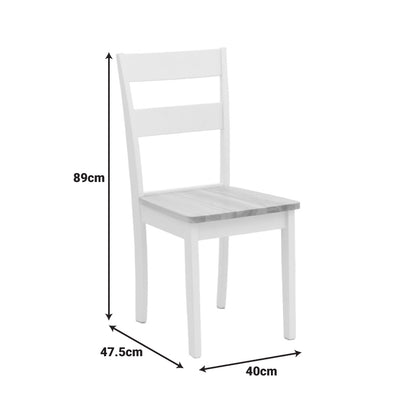 Τραπεζαρία Lars-York Σετ 5 Τμχ Επεκτεινόμενη Ξύλο Λευκό-Φυσικό Φ100(+38)x100x75