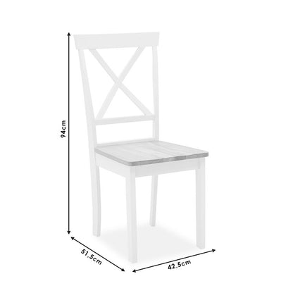 Τραπεζαρία Lars-York Σετ 5 Τμχ Επεκτεινόμενη Ξύλο Λευκό-Φυσικό Φ100(+38)x100x75