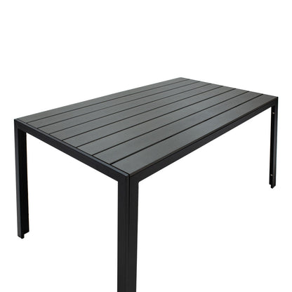 Τραπεζαρία Κήπου Nares-Moly Σετ 7 Τεμ Αλουμίνιο Μαύρο-Textilene Γκρι