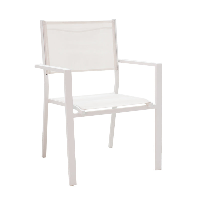 Τραπεζαρία Κήπου Nares-Moly Σετ 7 Τεμ Αλουμίνιο-Textilene σε Λευκή Απόχρωση