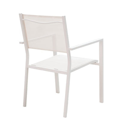 Τραπεζαρία Κήπου Nares-Moly Σετ 7 Τεμ Αλουμίνιο-Textilene σε Λευκή Απόχρωση