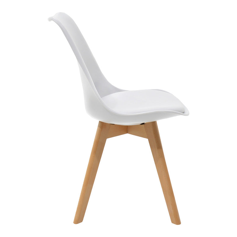 Τραπεζαρία Balou-Gaston Σετ 5 Τεμ MDF και PP σε Λευκή-Φυσική Απόχρωση Φ100x73