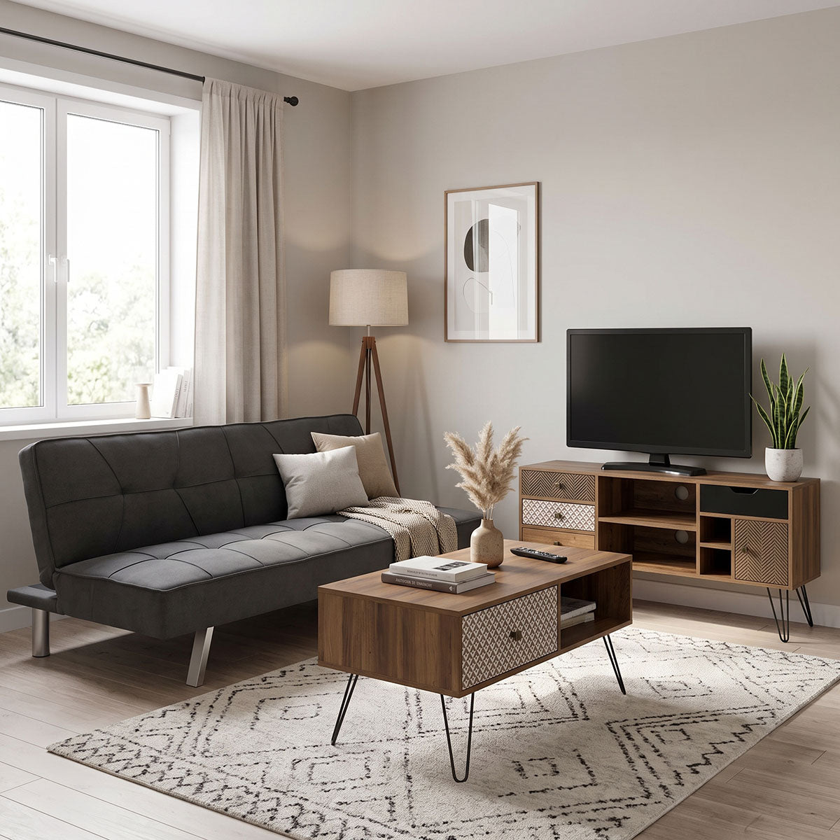 Student Boho Living Room Furniture Pack 3 Pcs Set